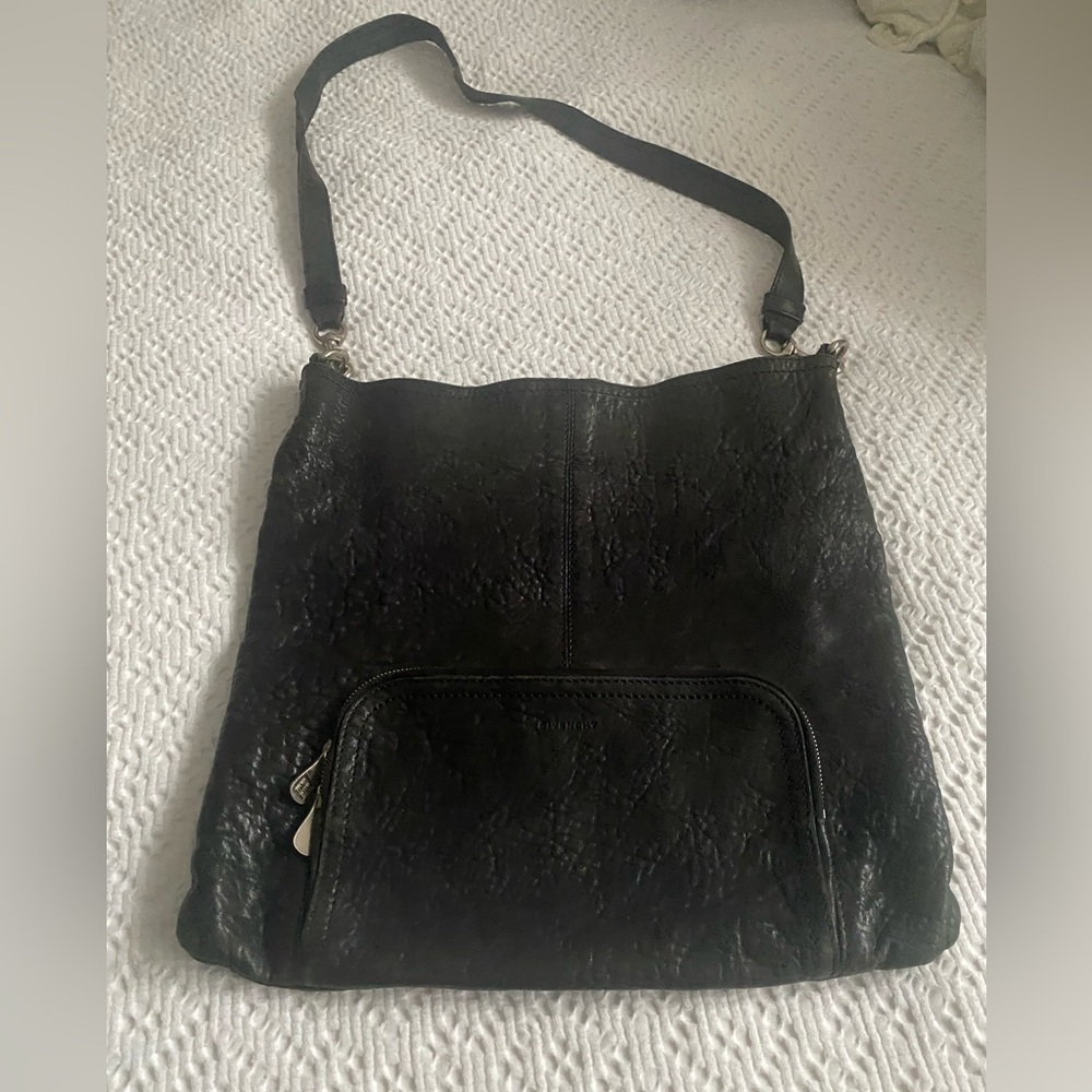 Givenchy Black Leather Hobo Crossbody Messenger Bag